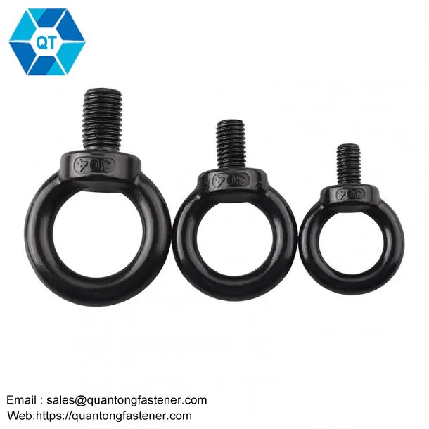 Black Oxide Black Zinc Plated DIN580 Triangle Ring Lifting Hook Eye Bolts – Image 2