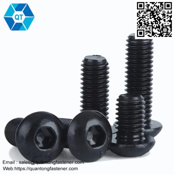 Black Oxide Black Zinc Plated ISO7380 Hex Socket Button Head Security Cap Screw Bolt - Image 4