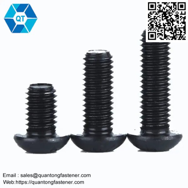Black Oxide Black Zinc Plated ISO7380 Hex Socket Button Head Security Cap Screw Bolt - Image 3