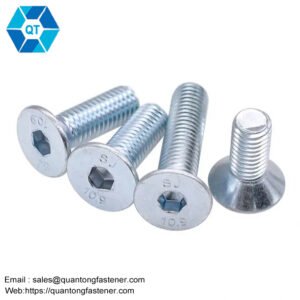 Galvanized White Blue Zinc Plated DIN7991 CSK Flat Head Hex Socket Bolt Screw