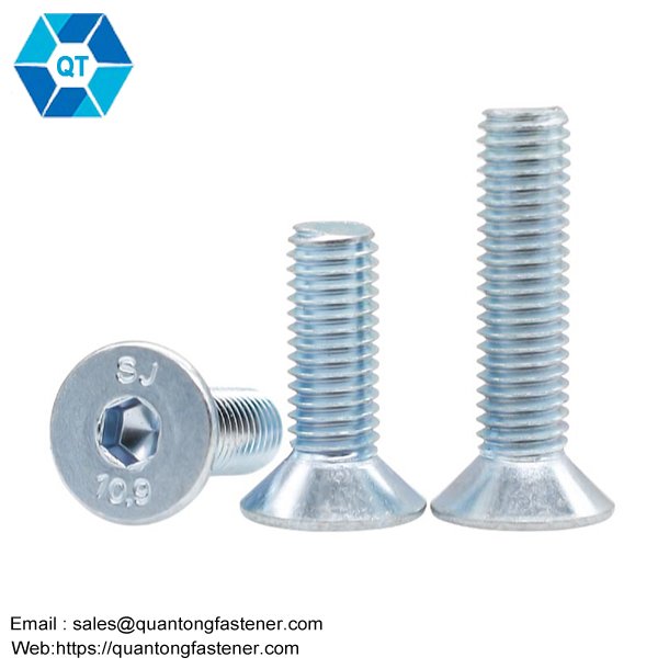 Galvanized White Blue Zinc Plated DIN7991 CSK Flat Head Hex Socket Bolt Screw - Image 2