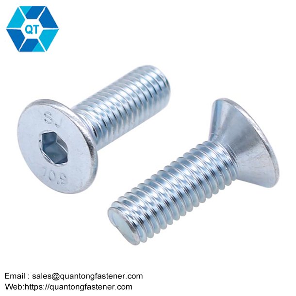 Galvanized White Blue Zinc Plated DIN7991 CSK Flat Head Hex Socket Bolt Screw - Image 3