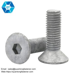 Handan Fastener Manufacturer Direct Hot Dip Galvanized HDG DIN7991 CSK Flat Head Hex Socket Bolt Screw