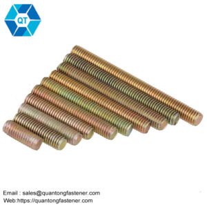 Color Yellow Zinc Plated Galvanized DIN975 DIN976 Threaded Rod