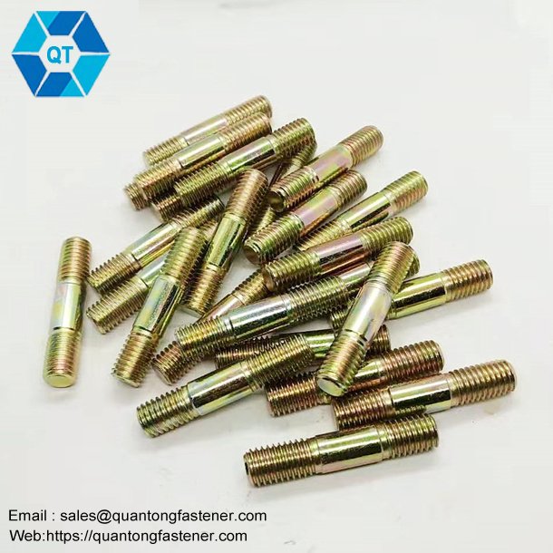 Color Galvanized Yellow Zinc Plated DIN938 Stud Bolts