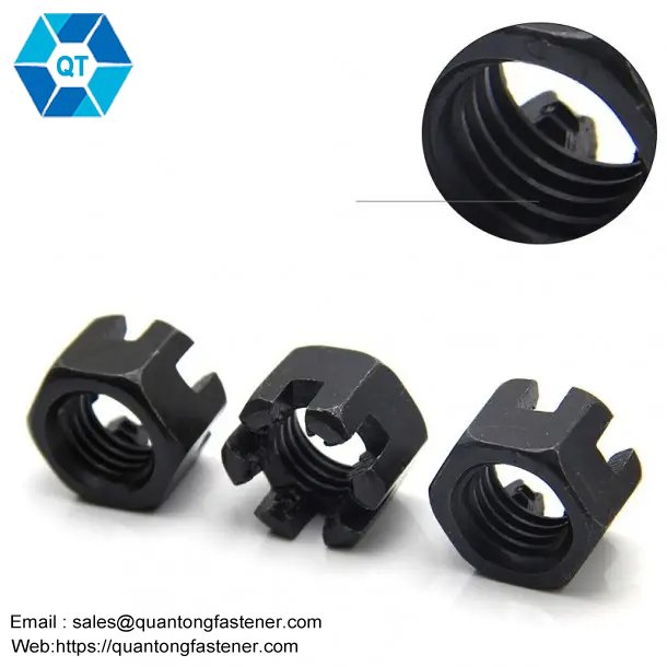 Black Zinc Black Oxide Din935 Hex Slotted And Castle Nuts - Image 2