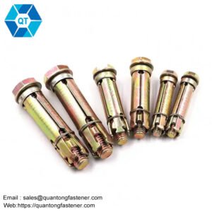 Carbon steel yellow zinc plated 4 pcs fix bolt