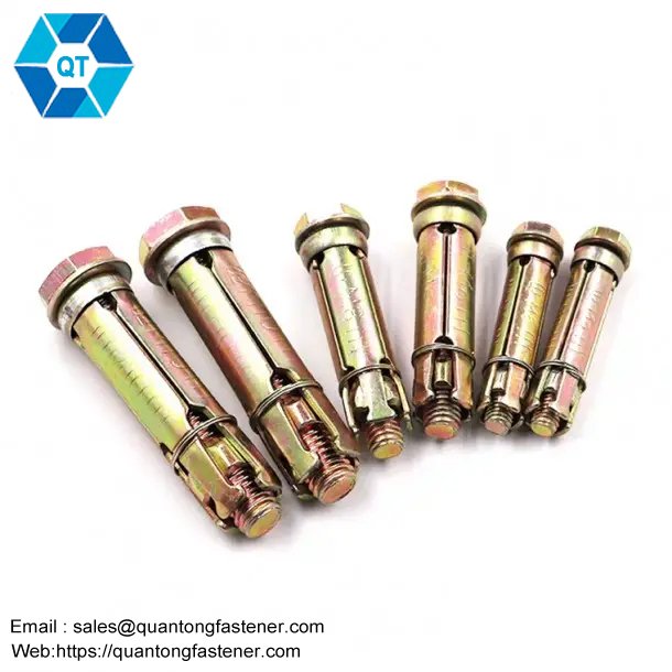 Carbon steel yellow zinc plated 4 pcs fix bolt