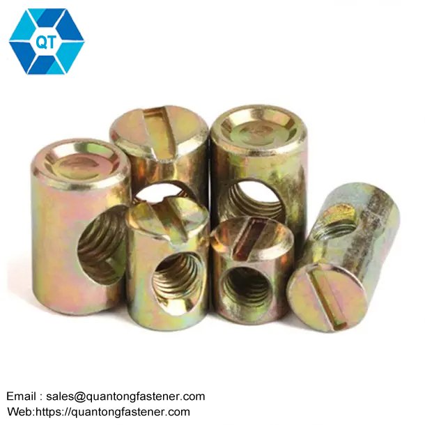Color Yellow Zinc Plated Dowel Barrel Nut - Image 2