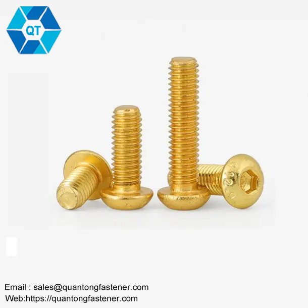 Copper Brass ISO7380 Hex Socket Button Head Security Cap Screw Bolt - Image 2