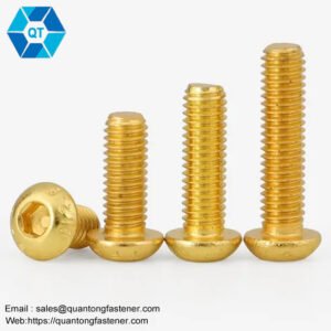 Copper Brass ISO7380 Hex Socket Button Head Security Cap Screw Bolt