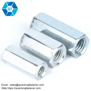 Galvanized White Blue Zinc Plated DIN6334 Hex Coupling Long Nut