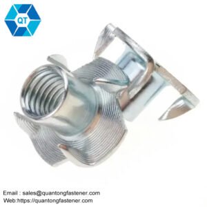Galvanized Zinc Plated Female Wood T Tee Four Claw Nut 4 Prong Tee Nuts