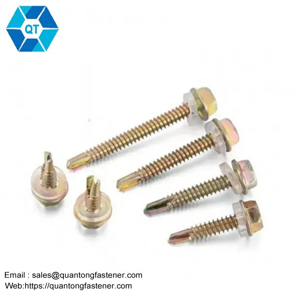 Hardware Yellow Zinc Plated Hex Head Self Drilling Screws - Image 3