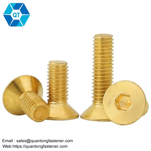 Manufacturer Direct Brass Copper DIN7991 CSK Flat Head Hex Socket Bolt Screw - Image 2