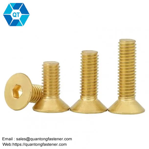 Manufacturer Direct Brass Copper DIN7991 CSK Flat Head Hex Socket Bolt Screw - Image 3