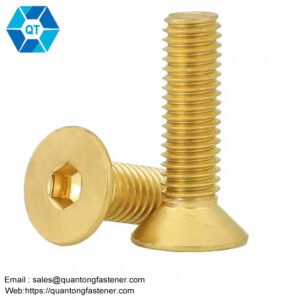 Manufacturer Direct Brass Copper DIN7991 CSK Flat Head Hex Socket Bolt Screw