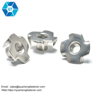 Stainless Steel M3 M4 M5 M6 Plain Polished Female Wood T Tee Four Claw Nut 4 Prong Tee Nuts