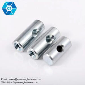 White Blue Zinc Plated Dowel Barrel Nut